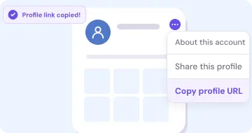 Step 2: Copy profile URL or username