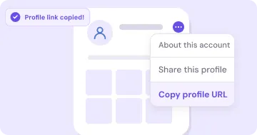 Step 2: Copy profile URL or username